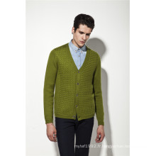 ODM Vêtements de mode Cardigan en laine de peau en laine de couleur pure